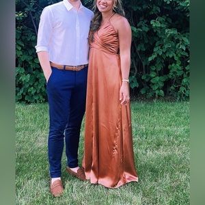 Size 8 Nayeli Satin dress in Copper from Revelry